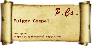 Pulger Csepel névjegykártya